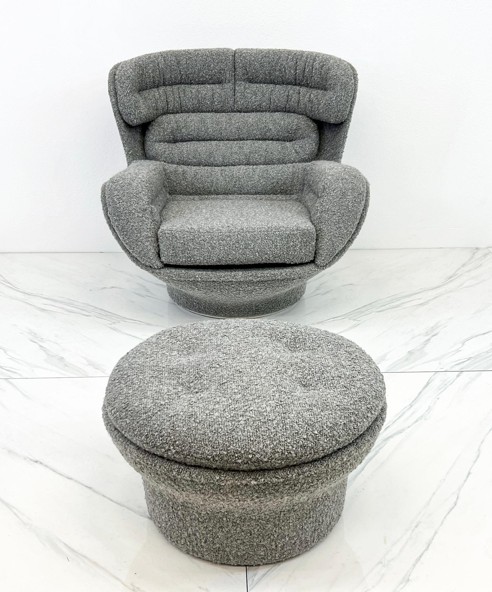 Late 20th Century Michel Cadestin Karate x Joe Colombo Elda Chair 1970s Mashup with Ottoman