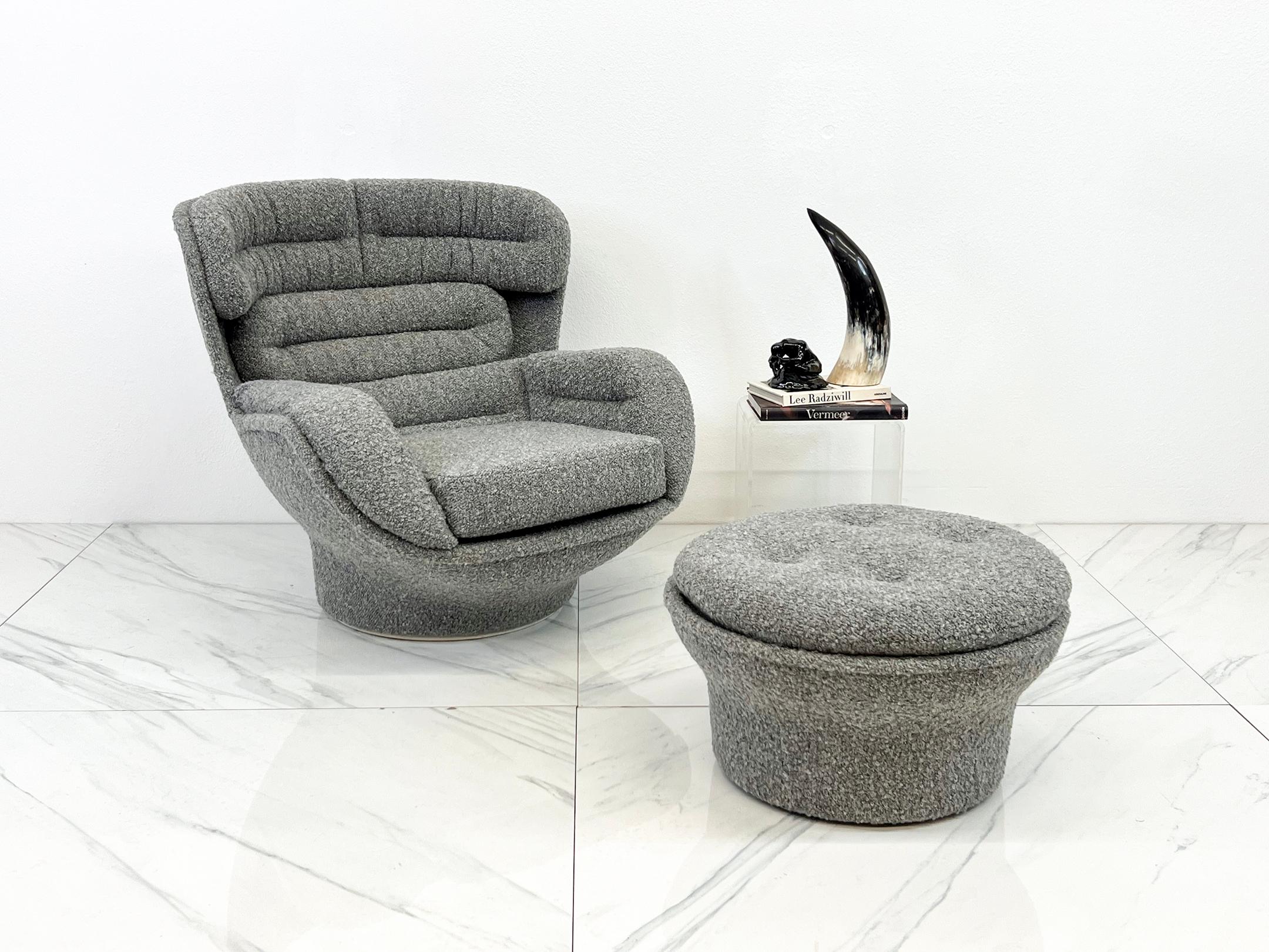Michel Cadestin Karate x Joe Colombo Elda Chair 1970s Mashup with Ottoman 1