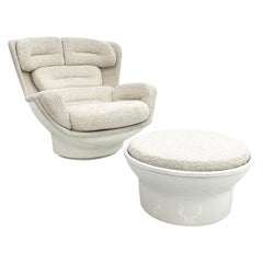 Michel Cadestin Karate x Joe Colombo Elda Chair 1970s Mashup with Ottoman