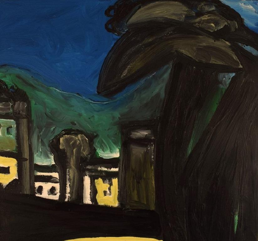 Michel Chapuis (1925 - 2004), artiste français répertorié. Huile sur toile. 
Paysage moderniste. Daté de 1988.
La toile mesure : 82 x 54 cm.
En parfait état.
Signé et daté.