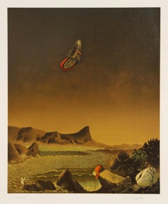 Icarus, Surrealist Lithograph by Michel Charpentier