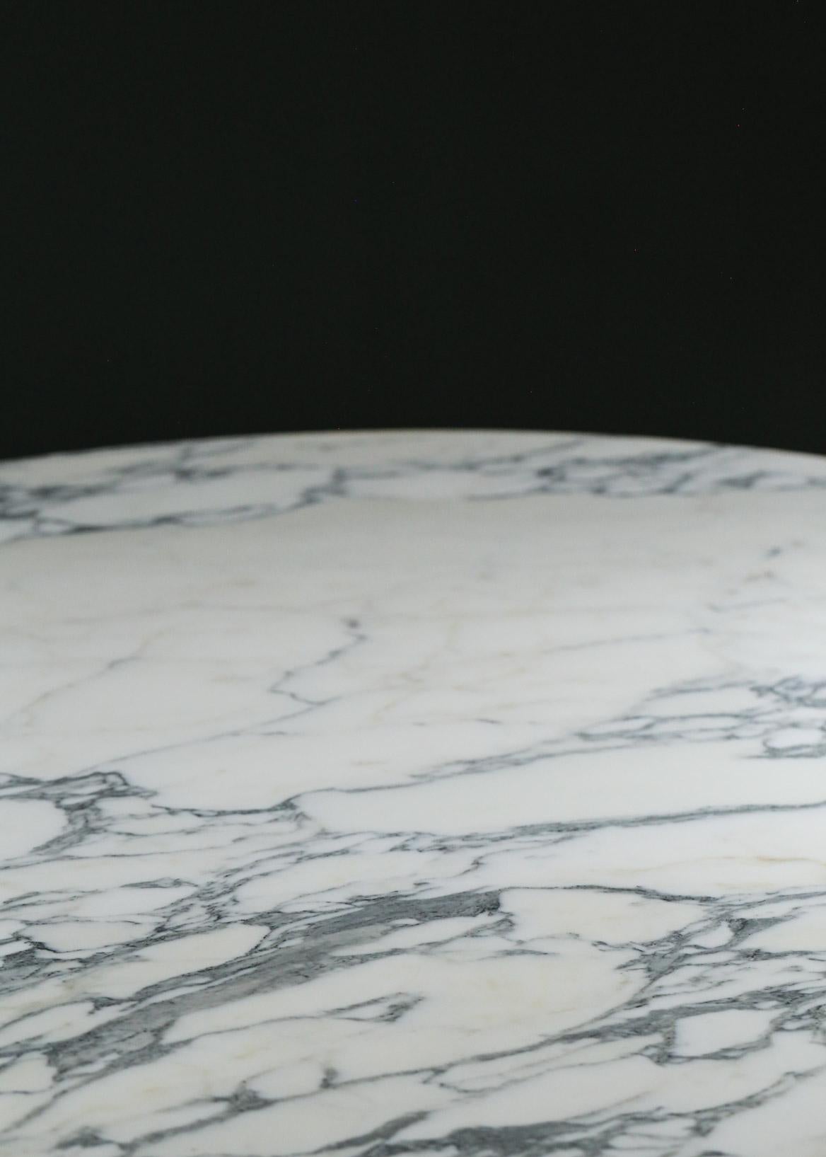Michel Charron Dining Table Carrara Marble For Sale 4