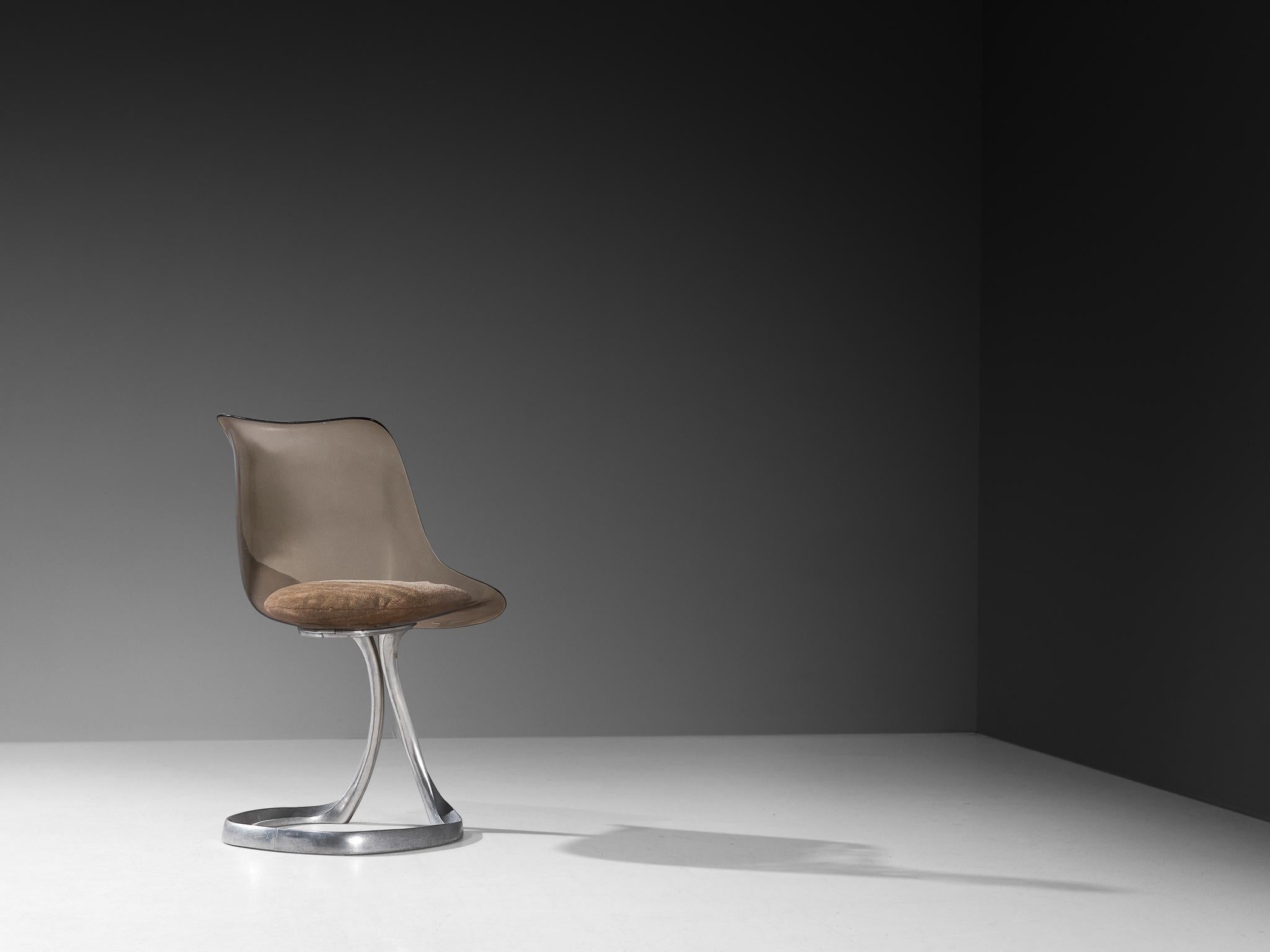 Michel Charron Set of Four Dining Chairs in Plexiglass and Aluminum im Angebot 3