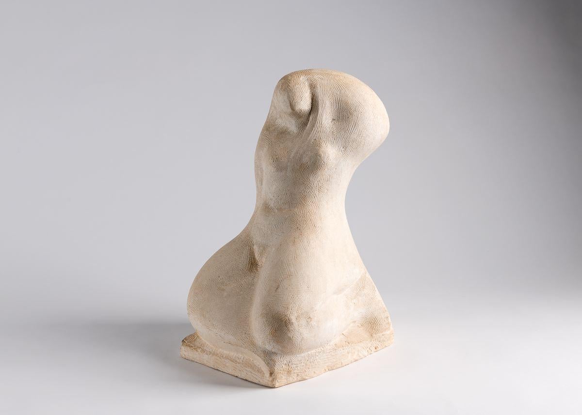This plaster sculpture by Michel Chauvet, the notable midcentury French artist, captures the grace of the human form in motion.

Unique piece. Monogrammed: M. CHT.