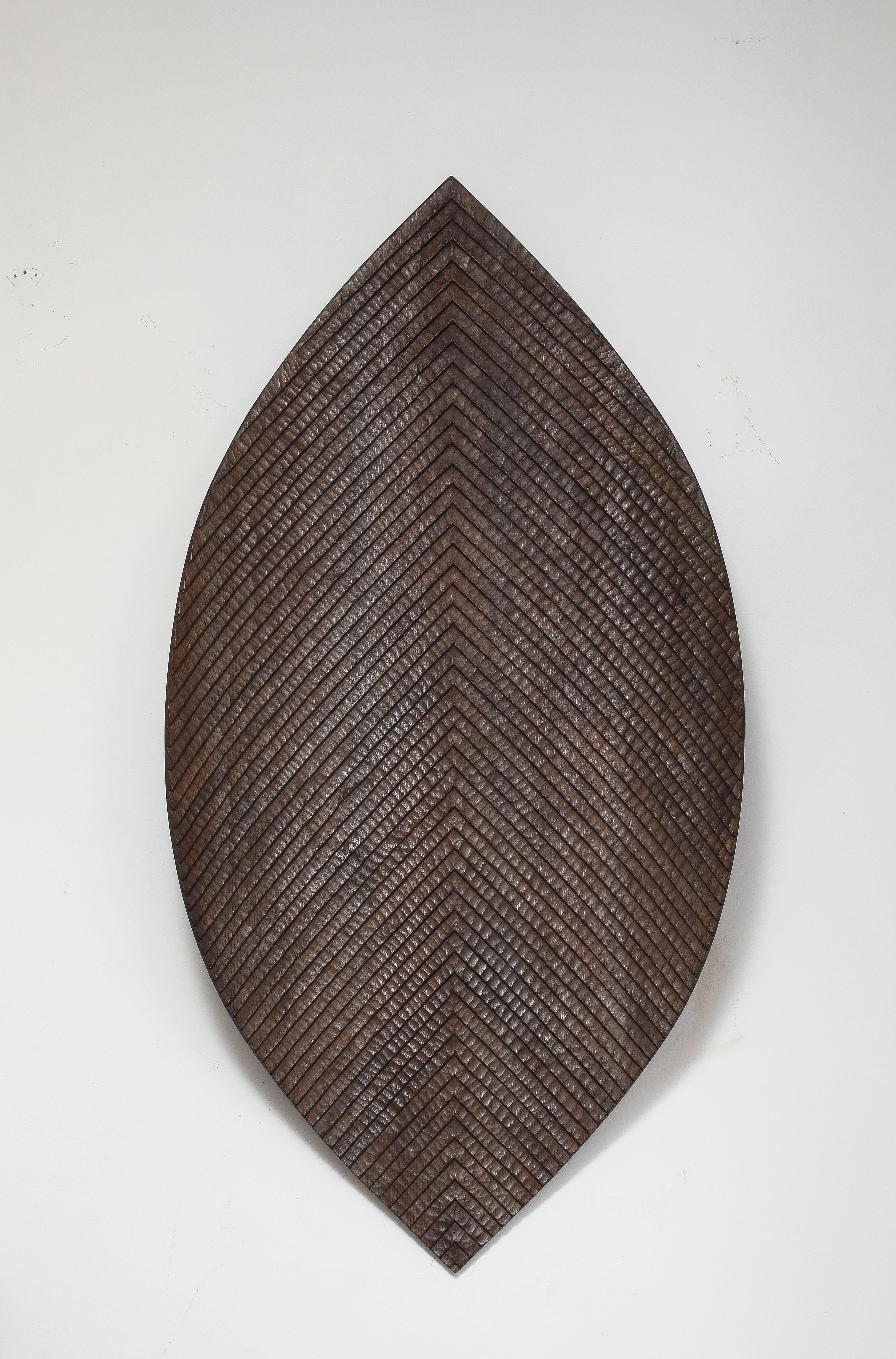 Michel Choqueux „Blatt“ Skulpturaler Wandbehang, Frankreich, um 1950 im Angebot 2