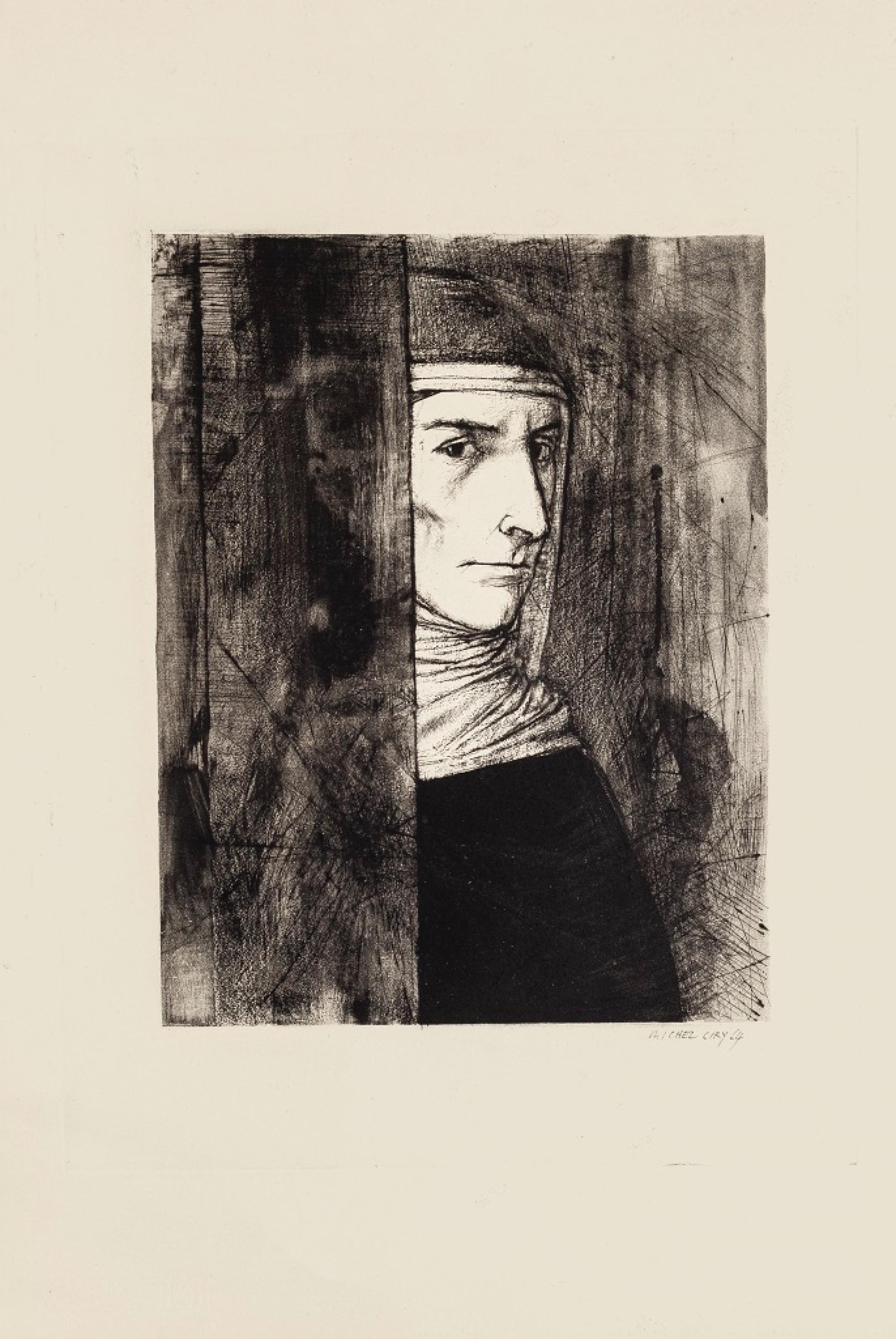 Portrait - Original Etching by Michel Ciry - 1964