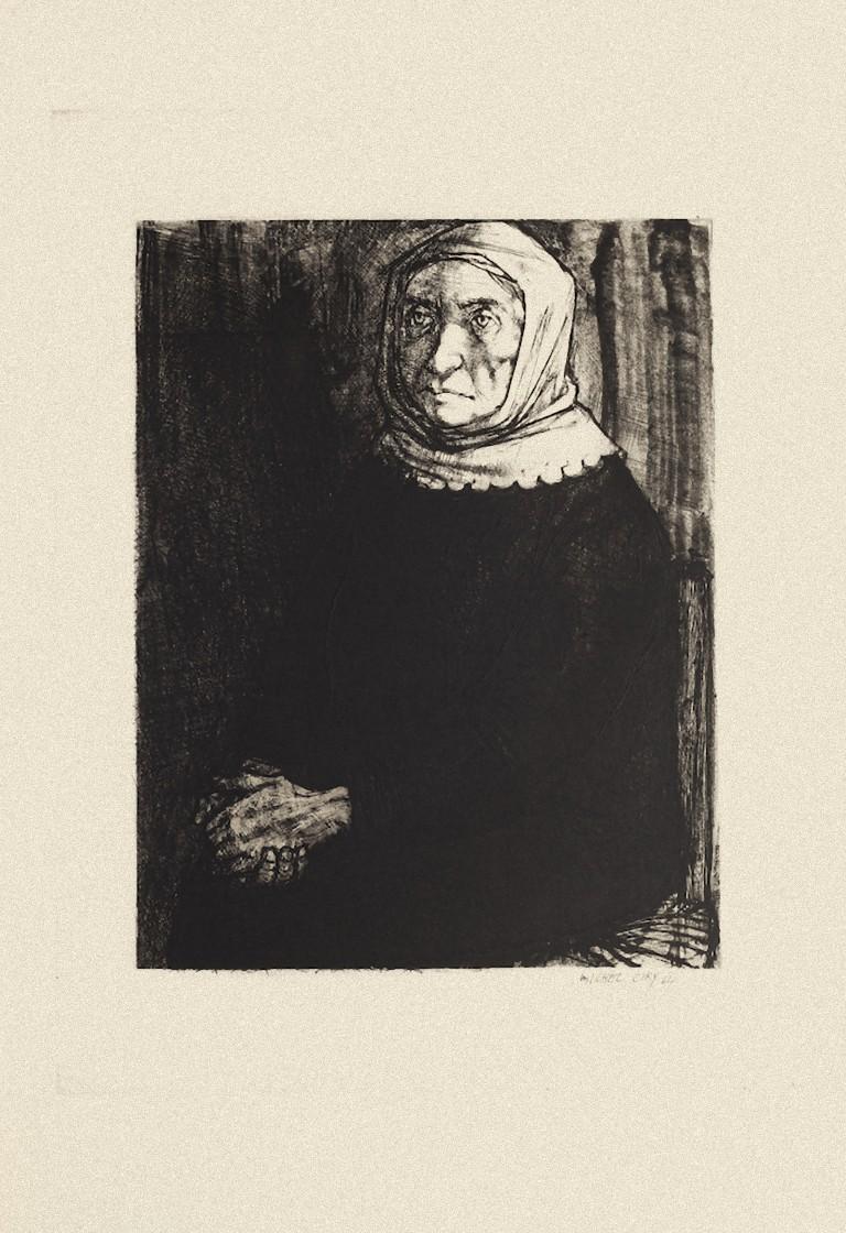 Woman ist eine Schwarz-Weiß-Radierung des französischen Künstlers Michel Ciry aus dem Jahr 1964.

Signiert und datiert unten rechts.

Maße des Blattes: 57 x 38 cm.

Unter guten Bedingungen.

Das Kunstwerk stellt eine Frau dar, die durch