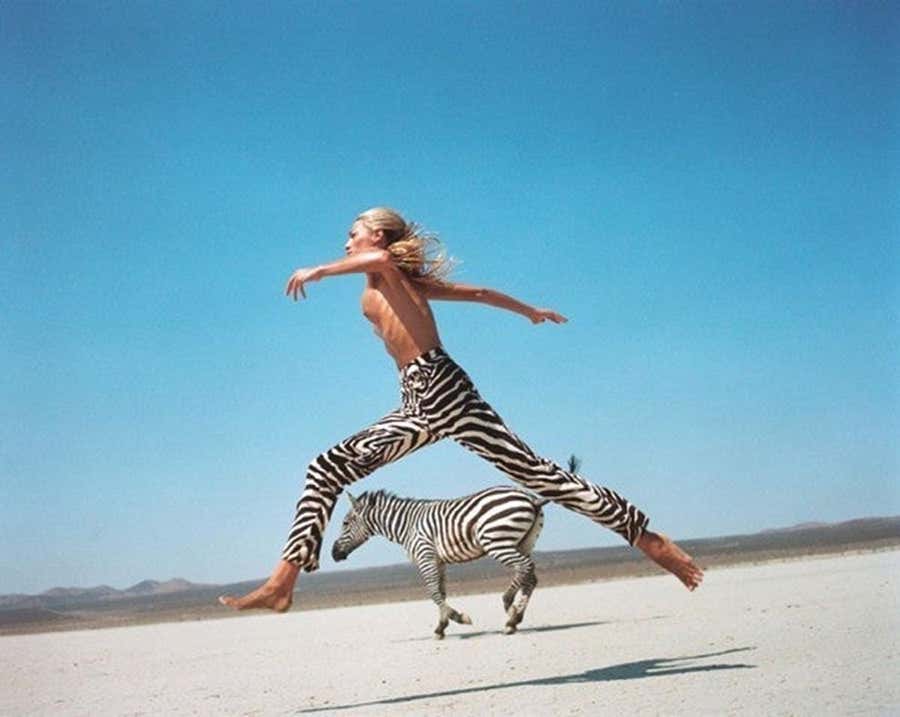 Beauty and Beast II, Jumping with Zebra, 1996 - Limited Edition Fine Art Print
