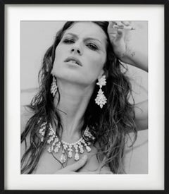 Gisele Buendchen Smoking - b&w Portrait with Jewelery, Fine Art Photography 1999