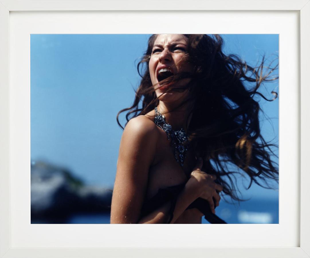 Gisele Buendchen Screaming, Cannes - the naked supermodel standing against sky For Sale 2
