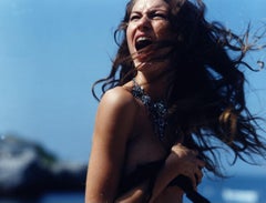 Gisele Buendchen Screaming, Cannes - the naked supermodel standing against sky
