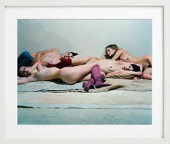 Rizzoli Nudes II - nude model lounging on blankets, fine art photography, 1998