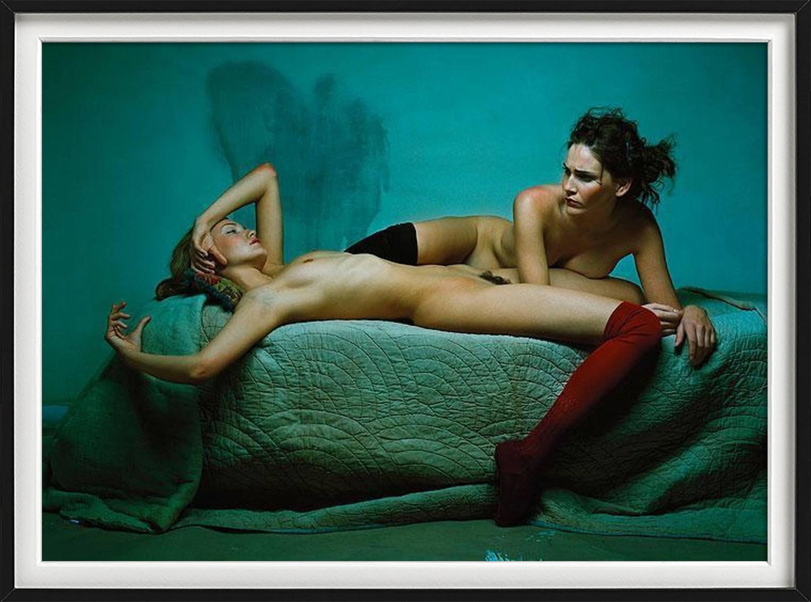 Rizzoli Nudes - Double Nude on a Green Bed, Fine Art Photography, 1998 For Sale 4