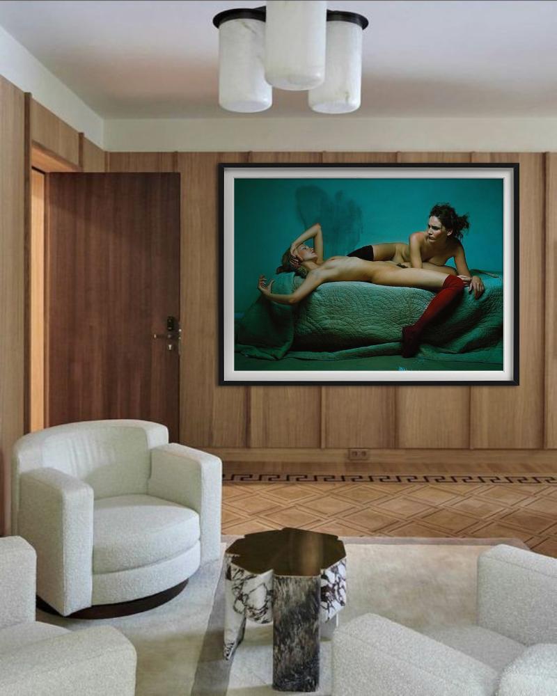 Rizzoli Nudes - Double Nude on a Green Bed, Fine Art Photography, 1998 For Sale 1