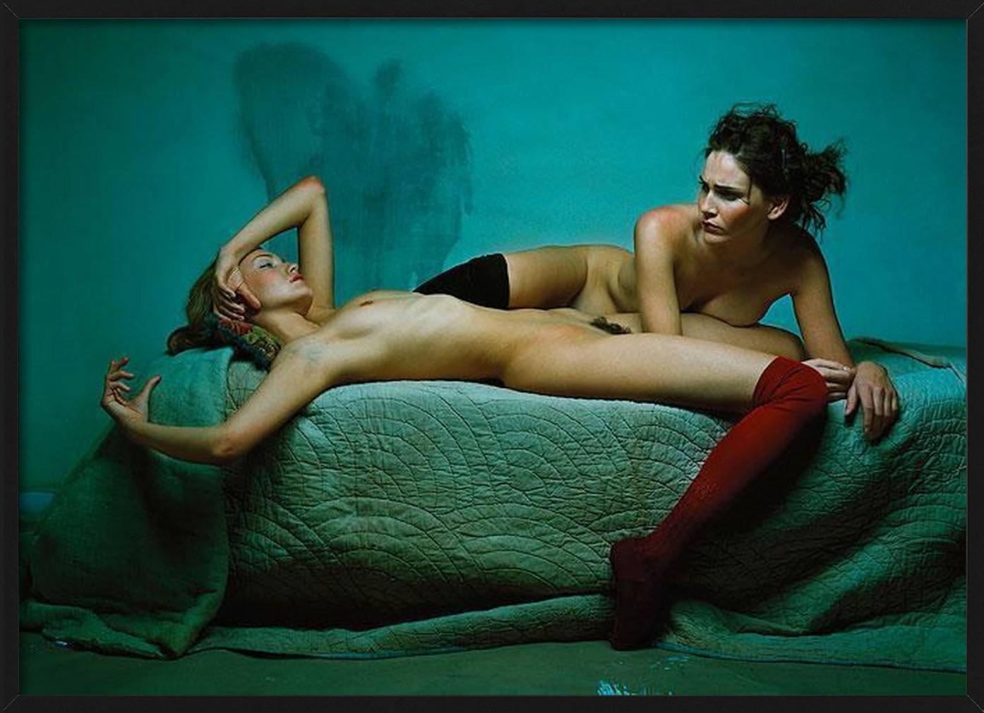 Rizzoli Nudes - Double Nude on a Green Bed, Fine Art Photography, 1998 For Sale 2