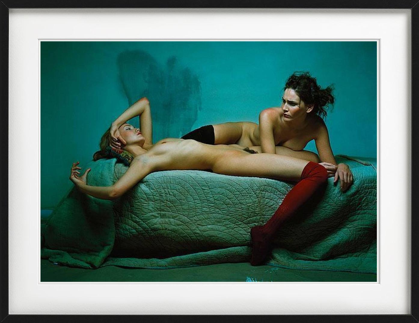 Rizzoli Nudes - Double Nude on a Green Bed, Fine Art Photography, 1998 For Sale 3