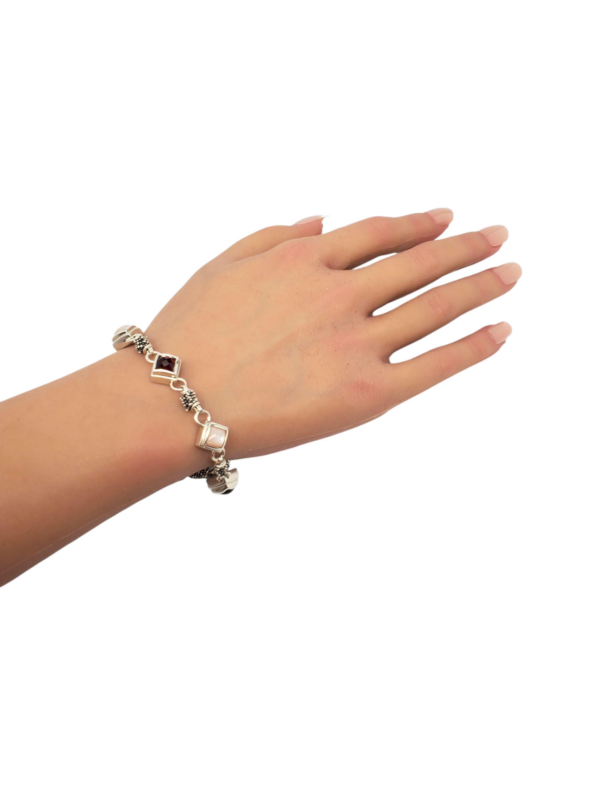 Michel Dawkins Sterling Silver Multi Gemstone Toggle Bracelet #23310 en vente 5