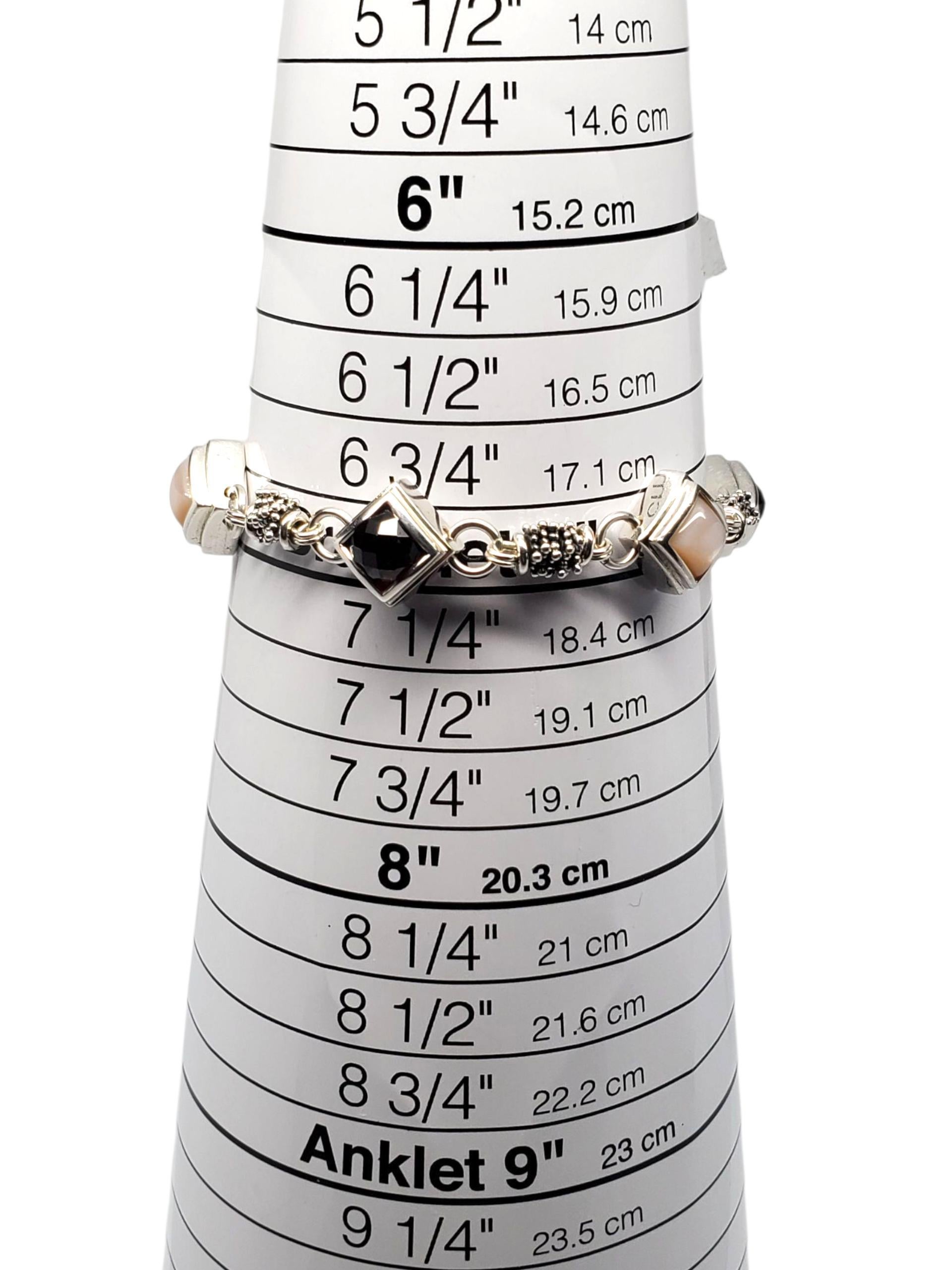 Michel Dawkins Sterling Silver Multi Gemstone Toggle Bracelet #23310 en vente 1