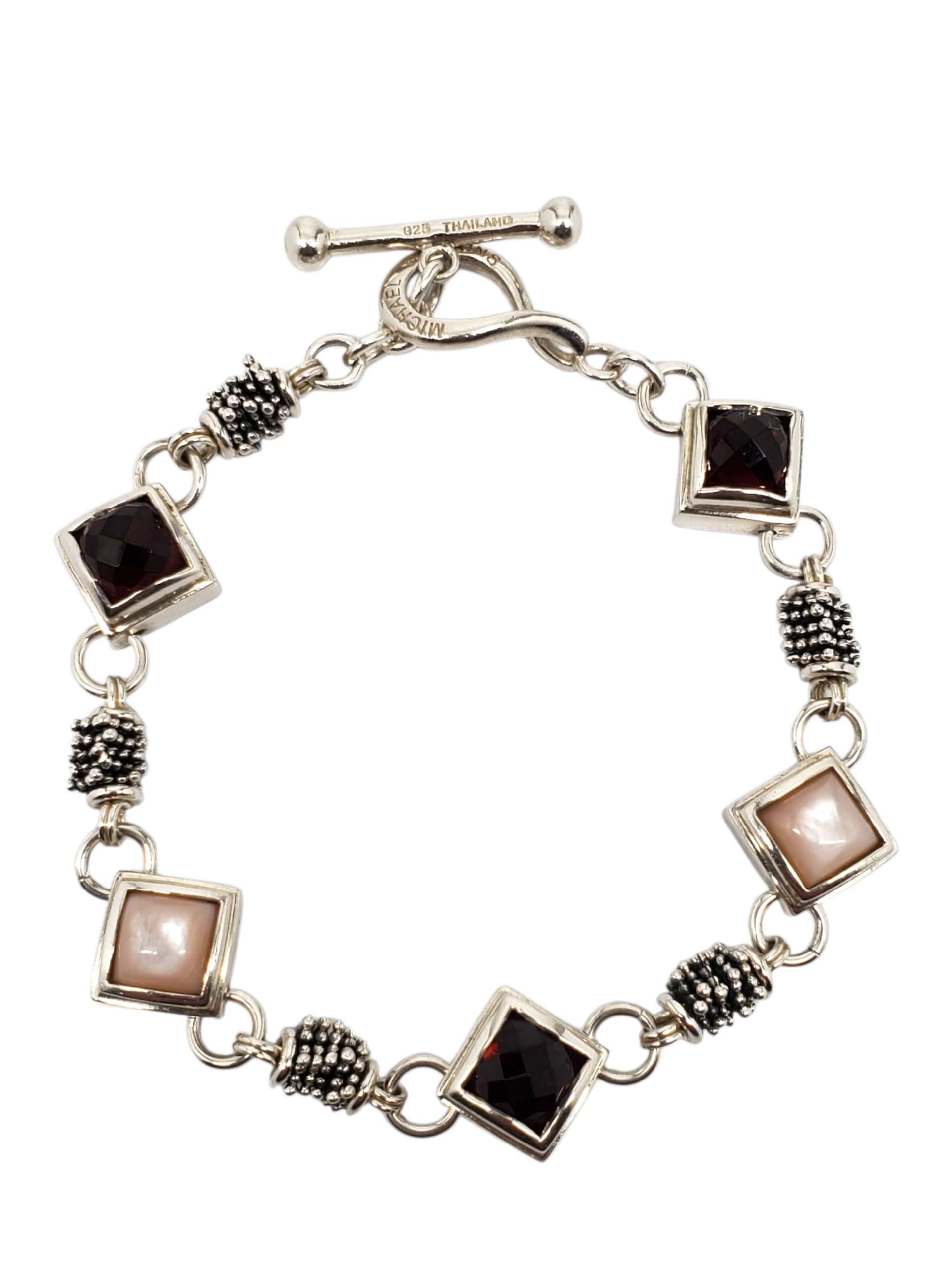 A. Michel Dawkins - Bracciale con più gemme in argento Sterling #23310