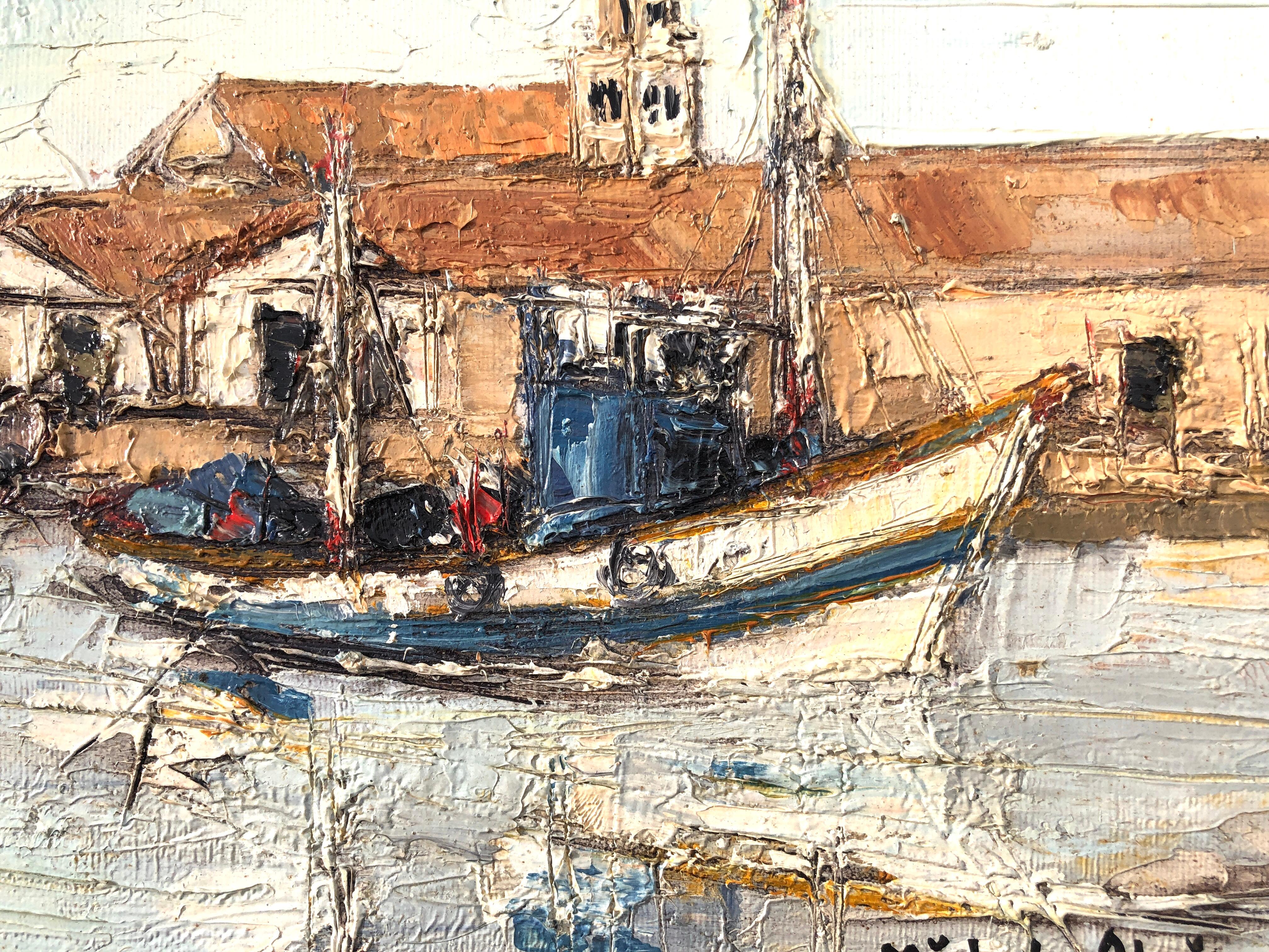 Isla Cristina Espagne huile sur toile peinture paysage marin espagnol - Impressionnisme Painting par Michel de Alvis