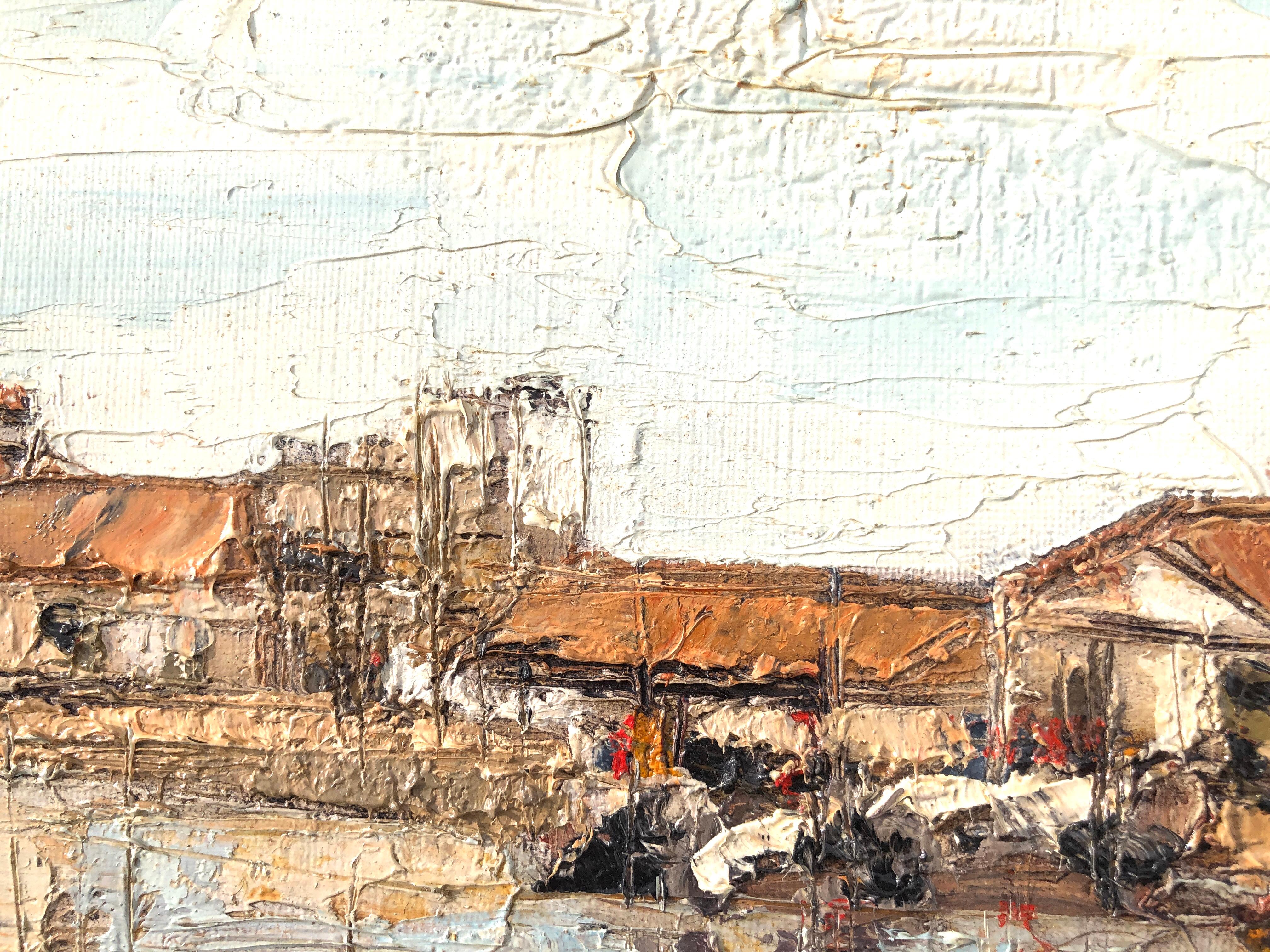 Isla Cristina Espagne huile sur toile peinture paysage marin espagnol en vente 1