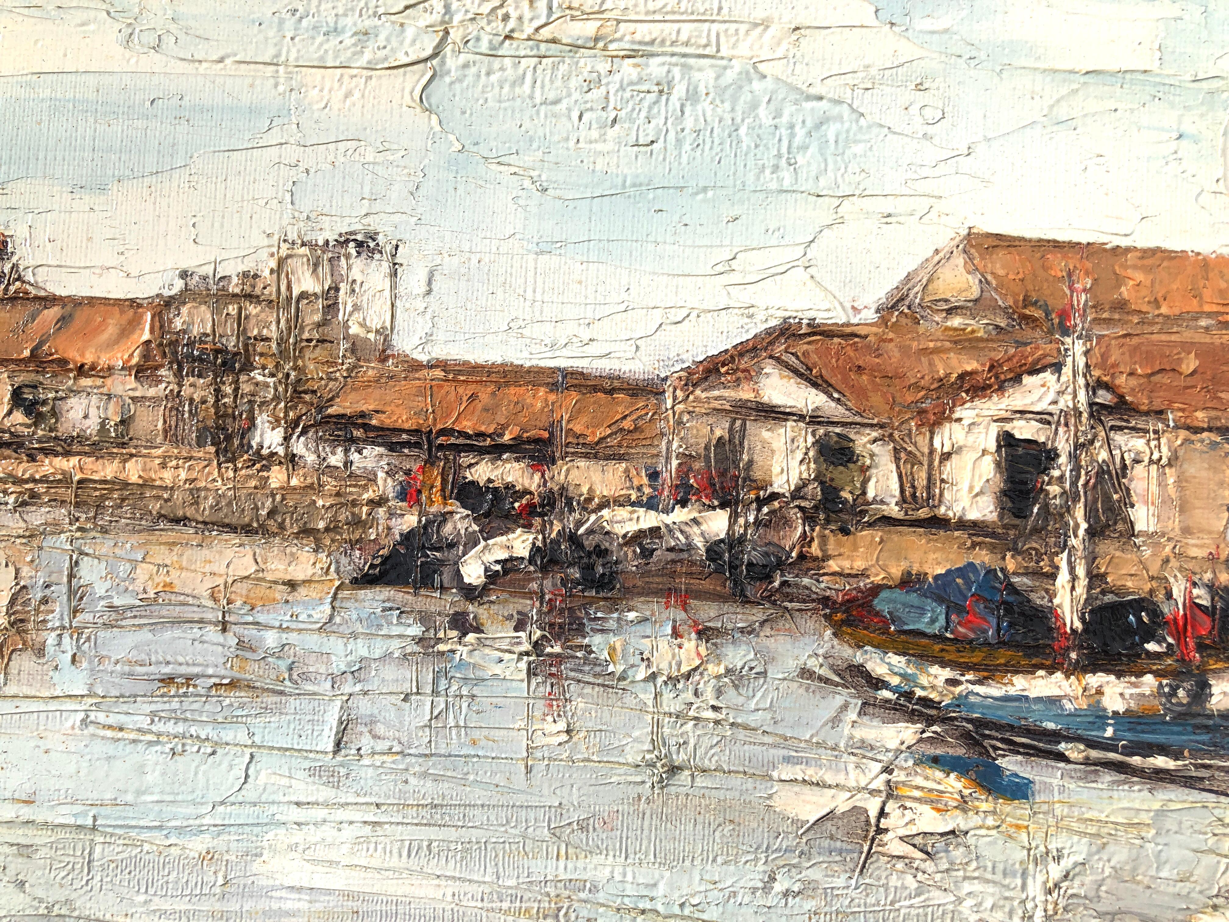 Isla Cristina Espagne huile sur toile peinture paysage marin espagnol en vente 2