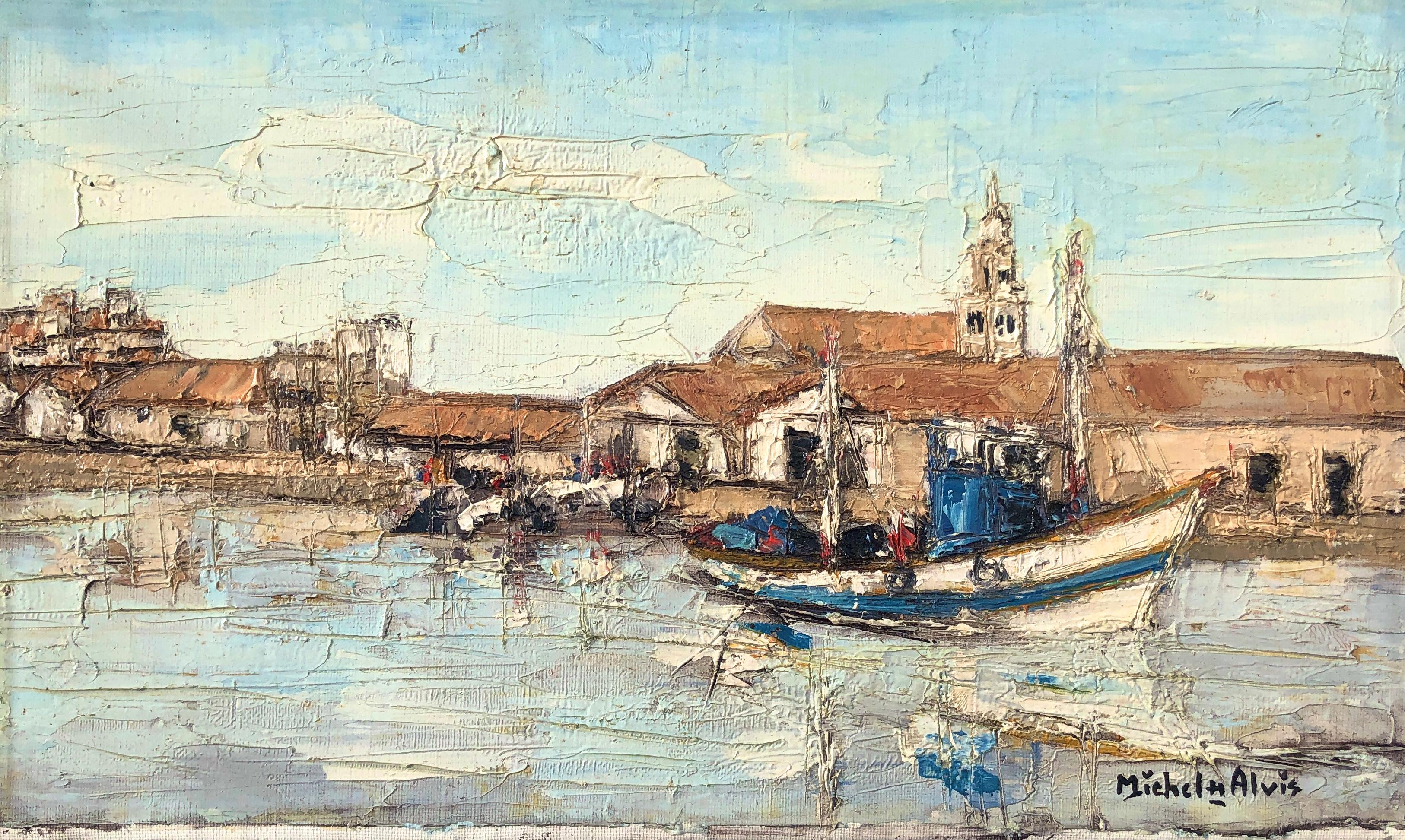 Landscape Painting Michel de Alvis - Isla Cristina Espagne huile sur toile peinture paysage marin espagnol