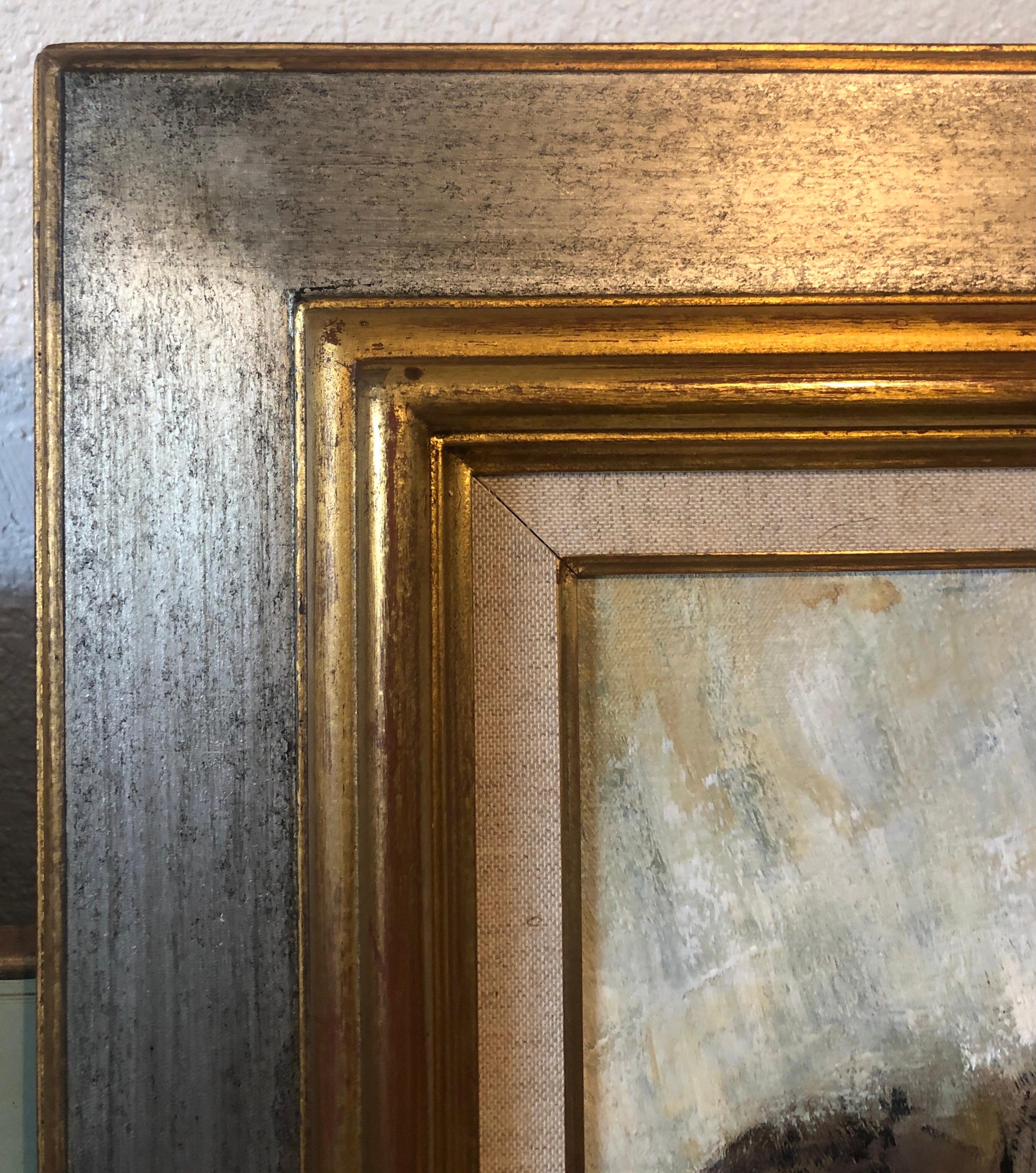 Pintura al Óleo de la Escuela Expresionista Francesa de París Mujeres con Paraguas Día Lluvioso en venta 1