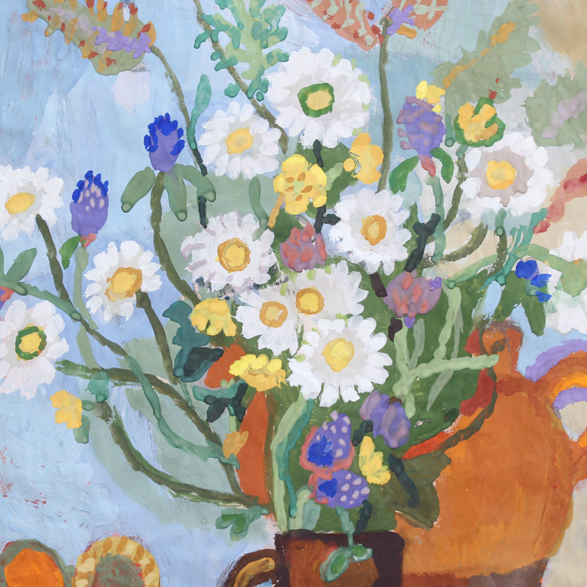 Nature morte aux fleurs et aux fruits en vente 5
