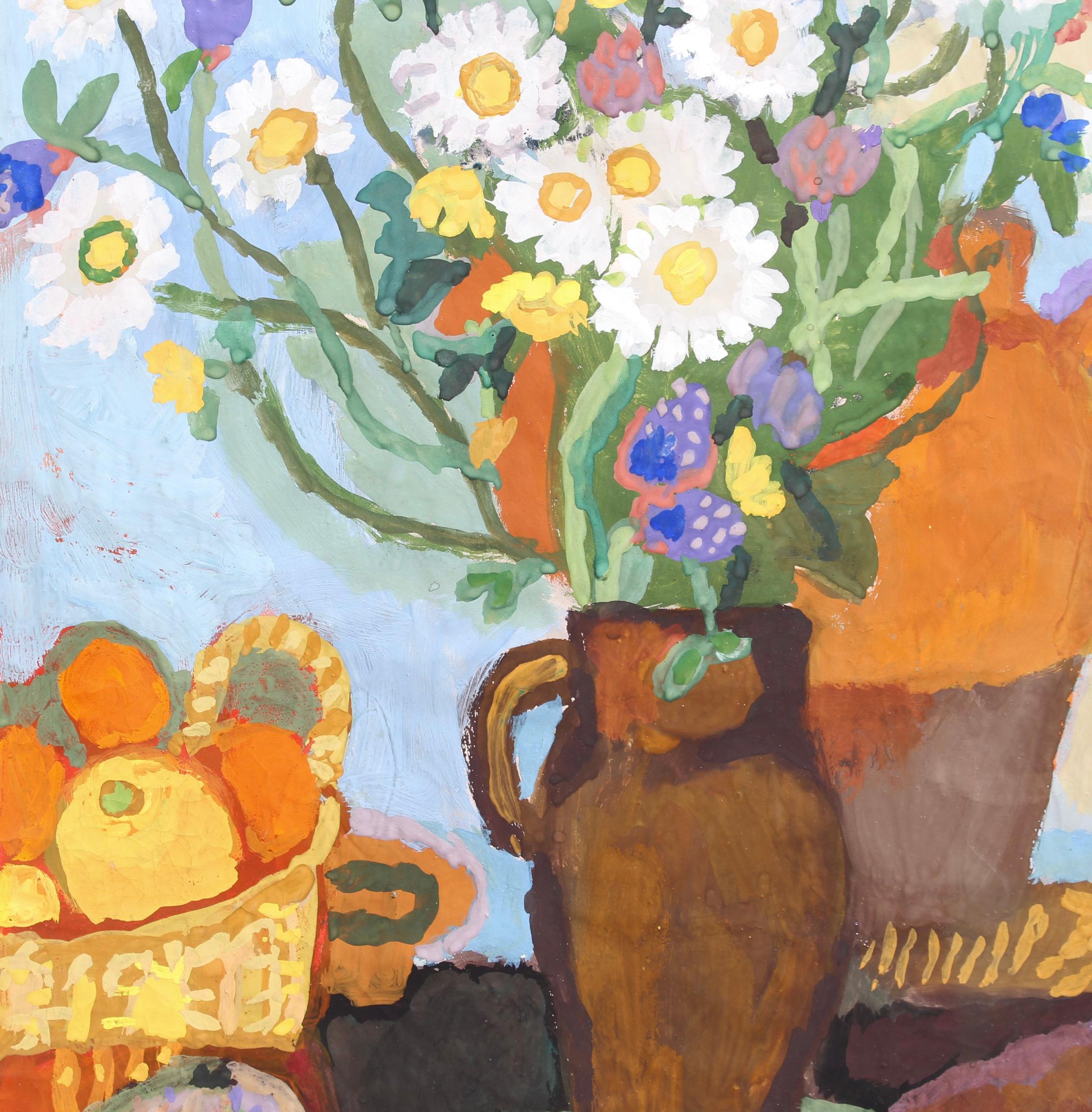 Nature morte aux fleurs et aux fruits en vente 8