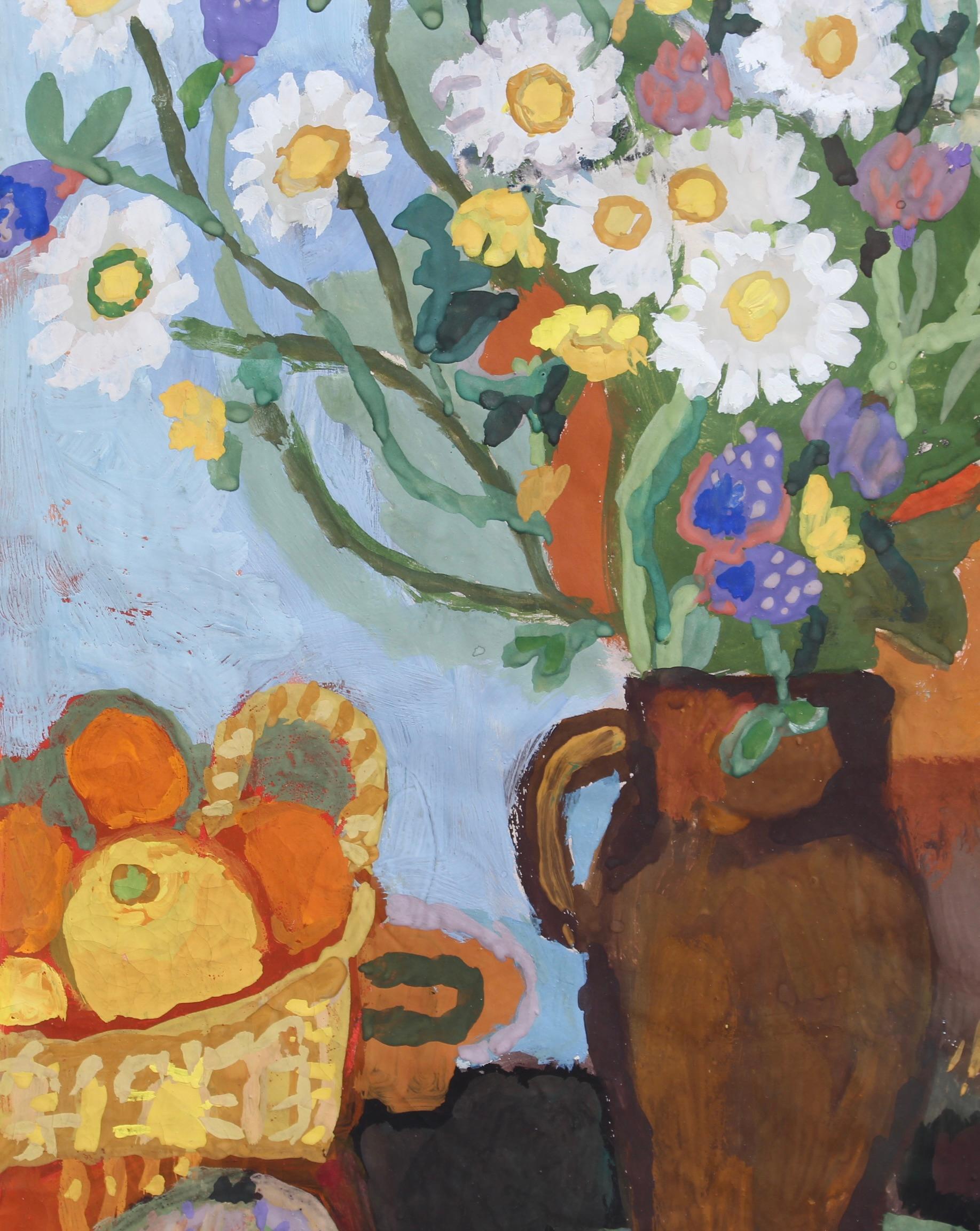 Nature morte aux fleurs et aux fruits en vente 9