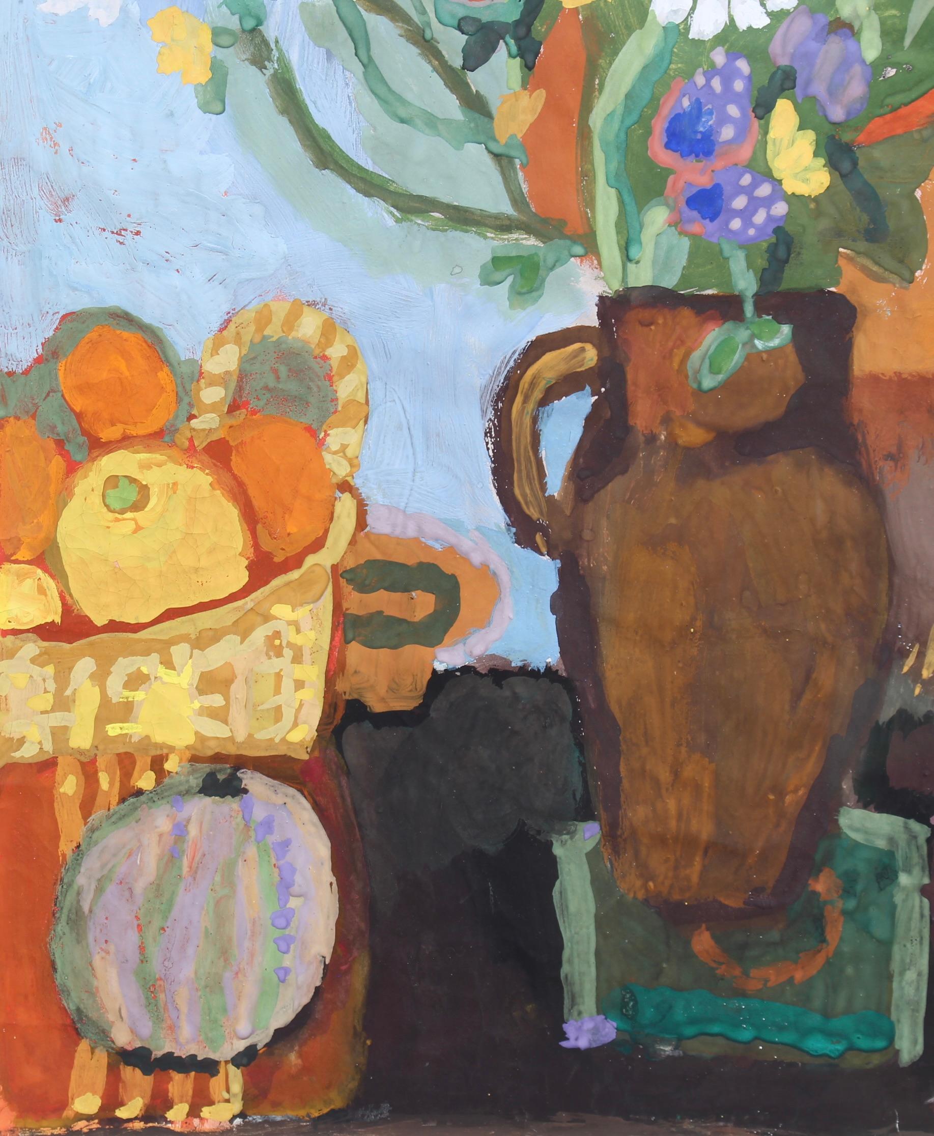 Nature morte aux fleurs et aux fruits en vente 10