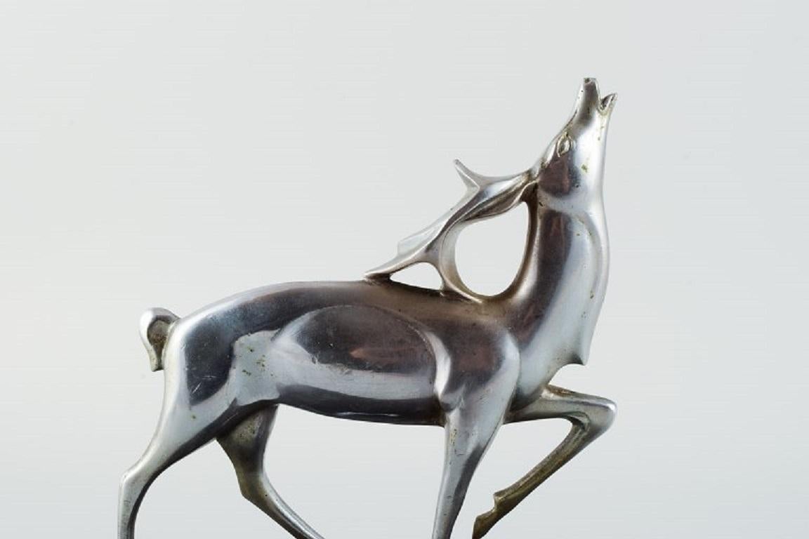 Michel Decoux, '1837-1924' Belgian Sculptor, Art Deco Sculpture of a Stag For Sale 1