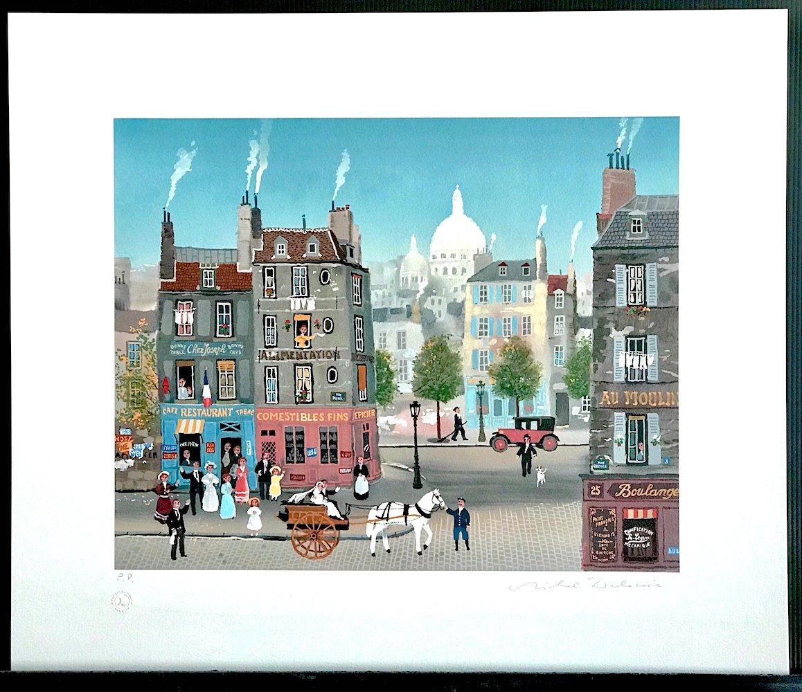 Soyez Heureux! - BE HAPPY! Signed Lithograph, Bride and Groom, Paris Wedding 1