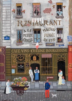 Retro Restaurant in Paris. Oil on canvas, 33, 5x24 cm.