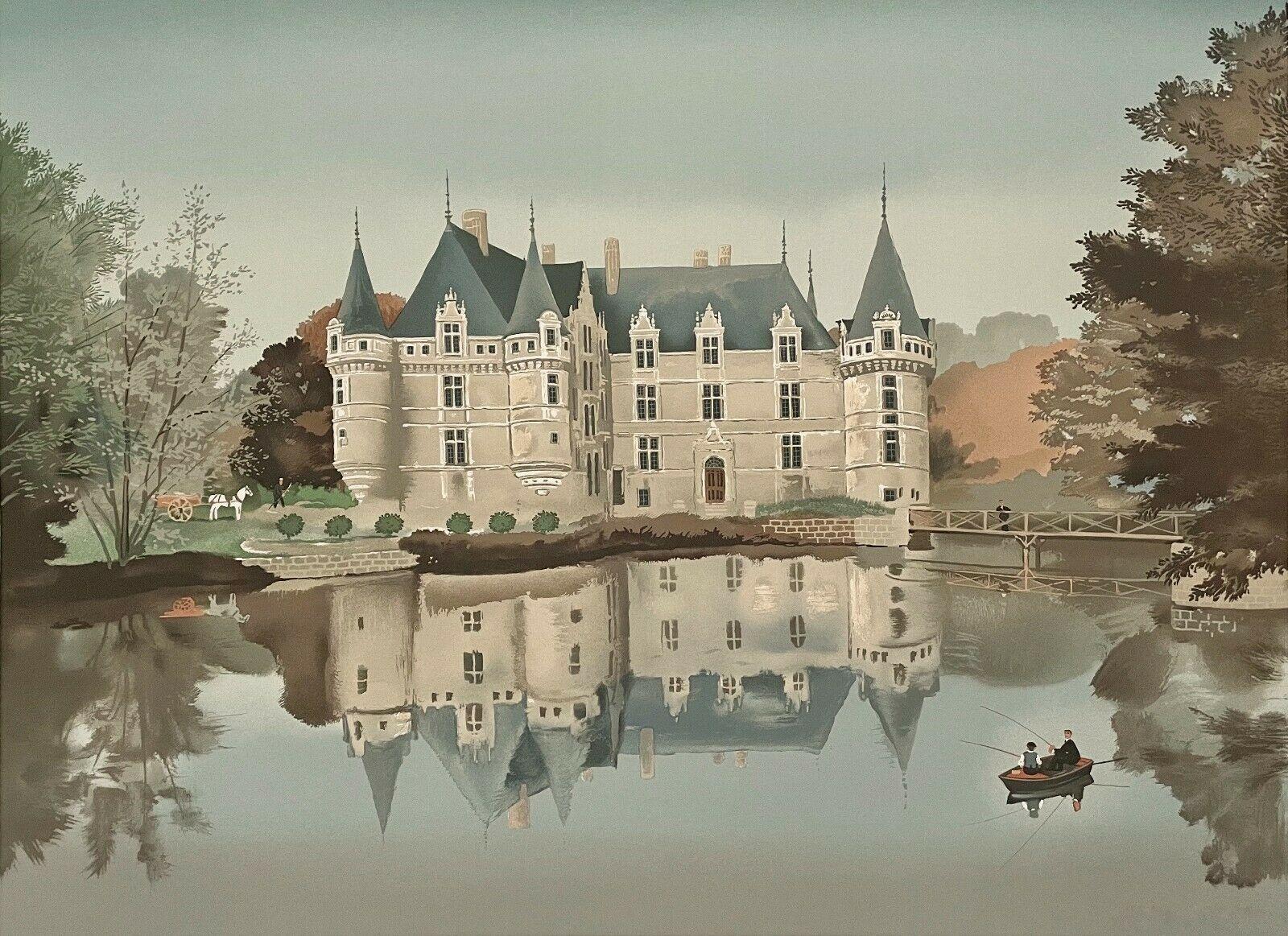 Artist: Michel Delacroix (1933)
Title: Azay le Rideau
Year: 1987
Edition: 150 Arabic Numerals on Rives paper, 150 Roman Numerals on Japon paper, and 25 APs on Rives paper
Medium: Lithograph on japon paper
Inscription: Signed & numbered in