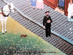 France : Village traditionnel - Affiche lithographique