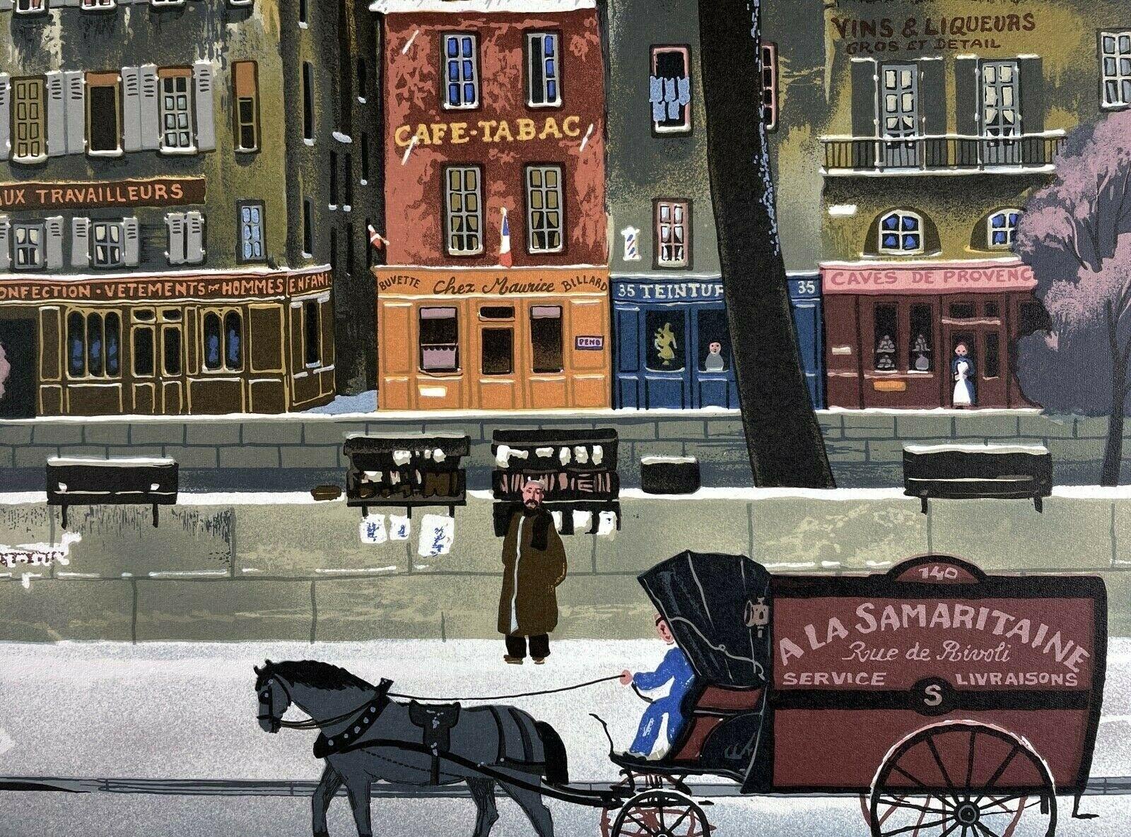 Michel Delacroix La Neige sur la Seine, Michel Delacroix For Sale at