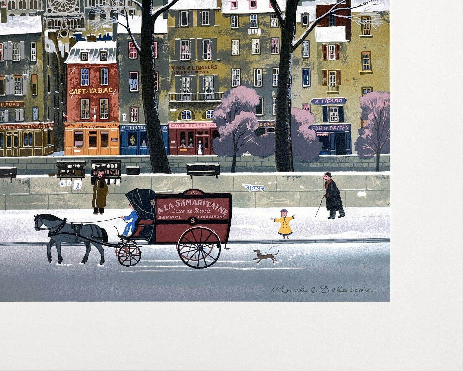 Michel Delacroix La Neige sur la Seine, Michel Delacroix For Sale at