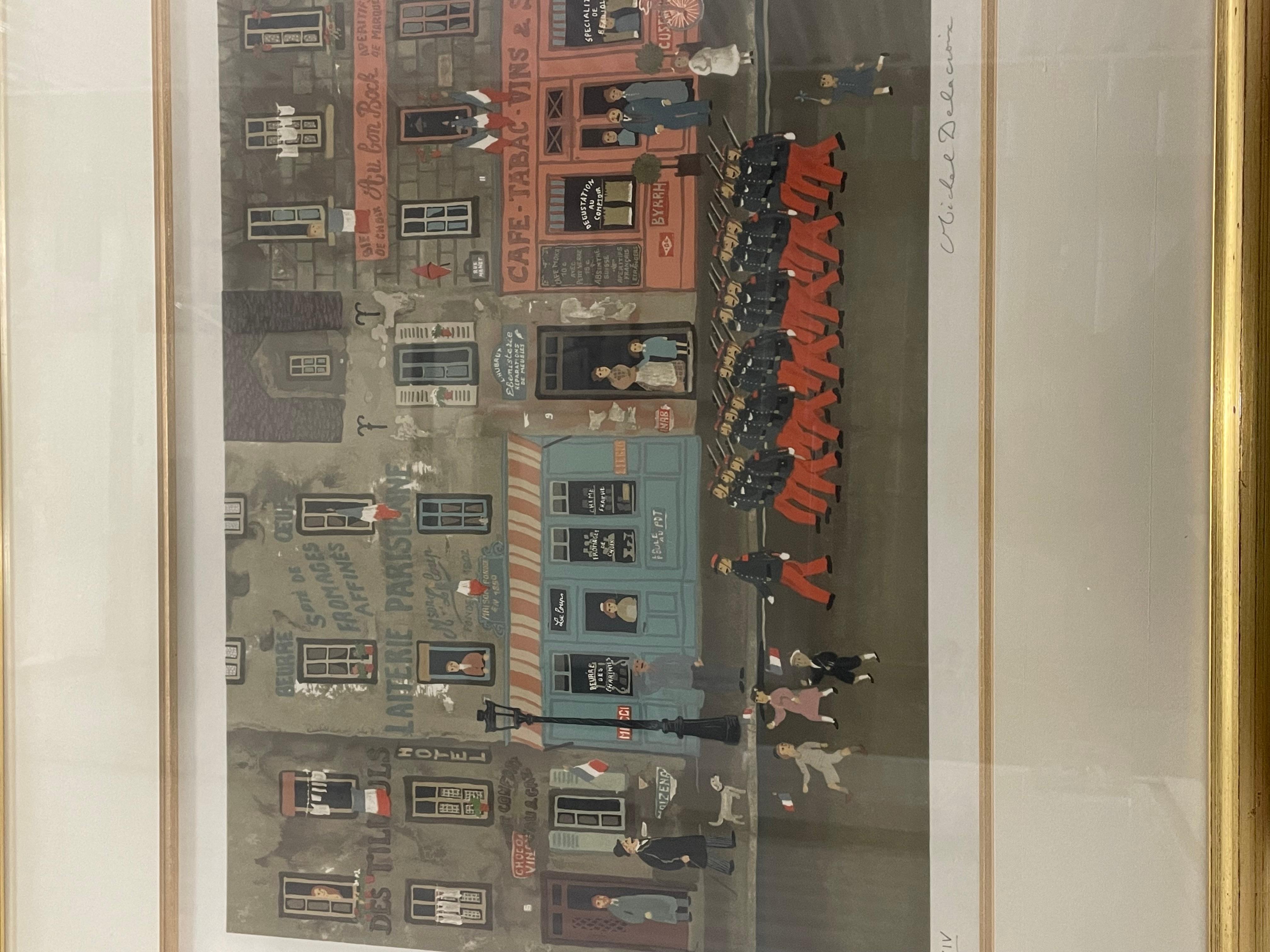 Michel Delacroix original “Laiterie Parisienne” lithograph signed and numbered .In good condition measures 23x28