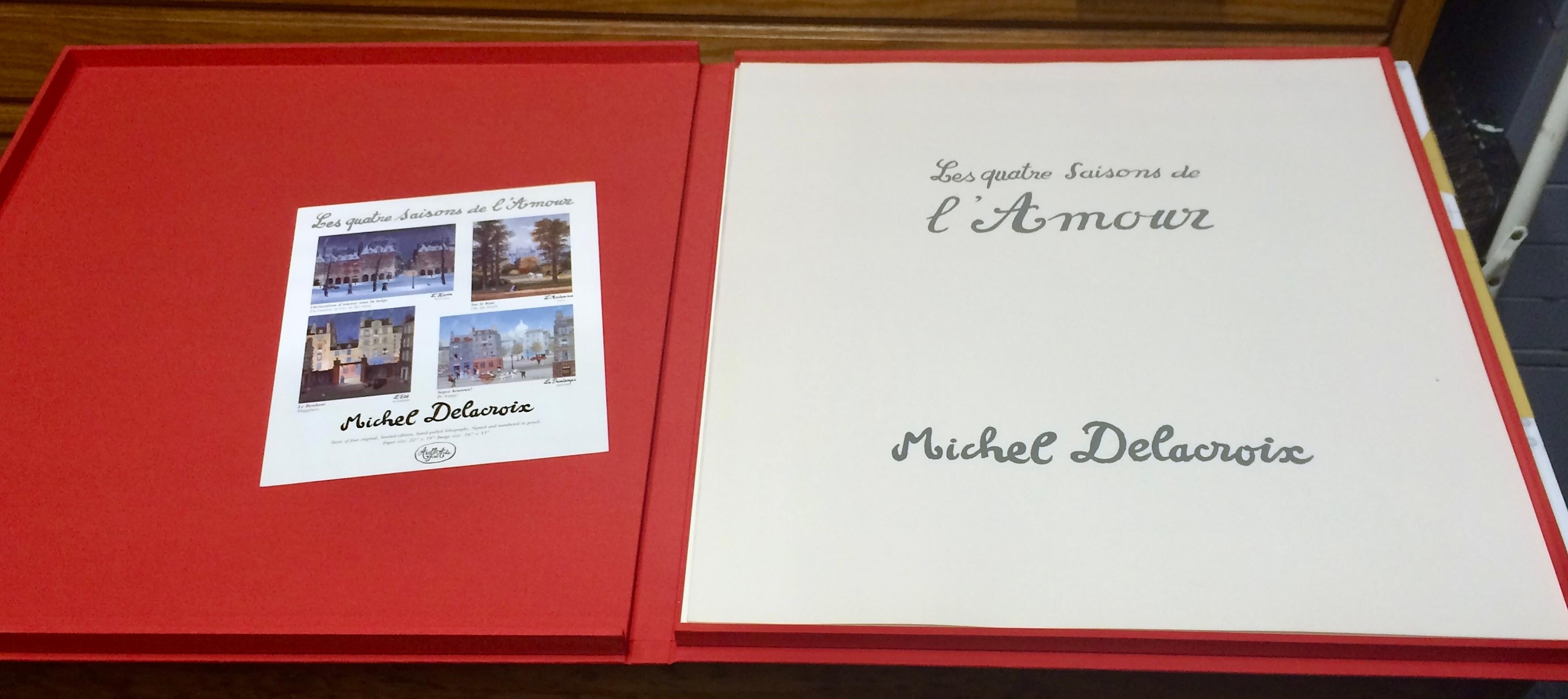 LES QUATRE SAISONS DE L'AMOUR 4 Signed Lithographs Clamshell Case, Paris Lovers For Sale 9