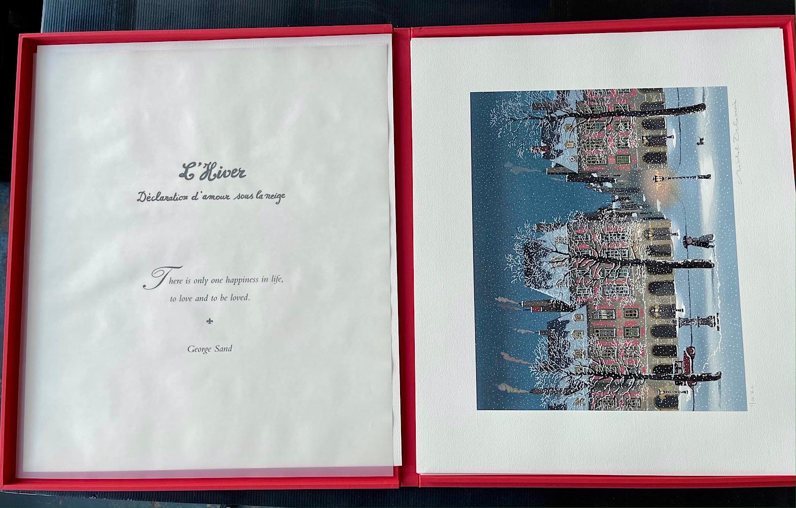 LES QUATRE SAISONS DE L'AMOUR Boxed Set of 4 Signed Lithographs, Paris Lovers For Sale 6
