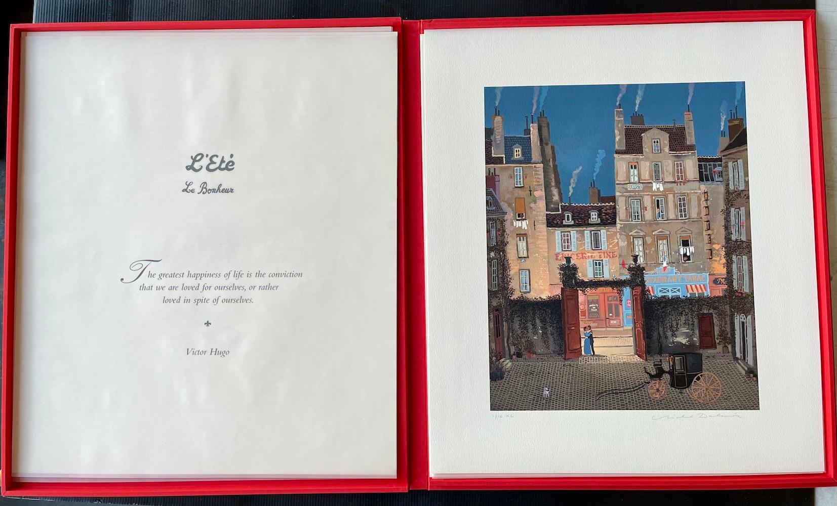 Ensemble de 4 lithographies signées LES QUATRE SAISONS DE L'AMOUR, Paris Lovers en vente 4