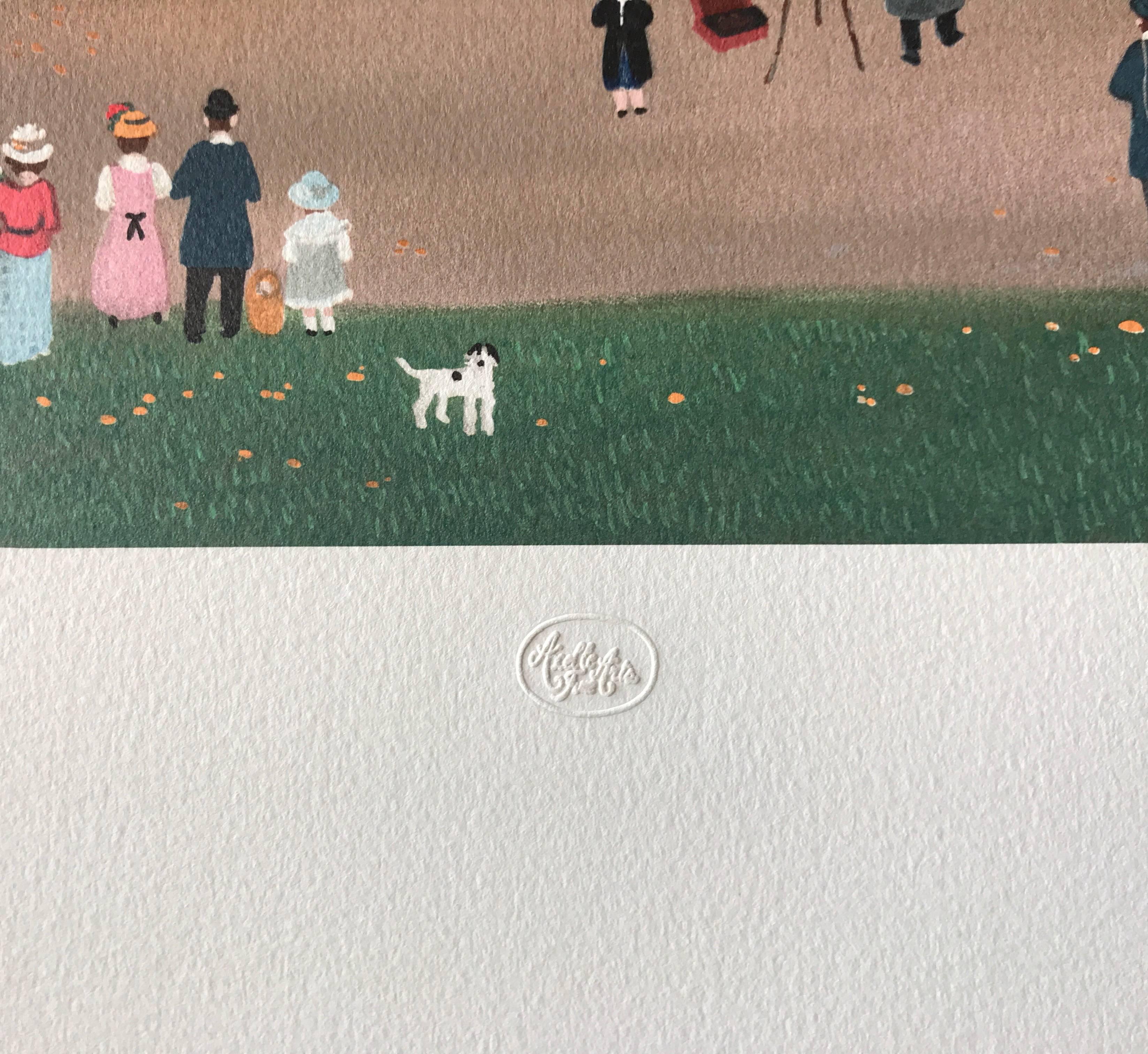 MARIAGE À LA CAMPAGNE Signed Lithograph, French Maison, Romantic Country Wedding For Sale 3