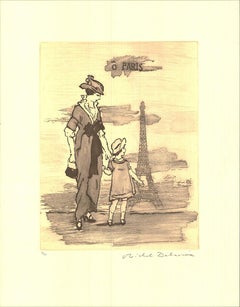 'Eiffel Tower'- Etching- Signed