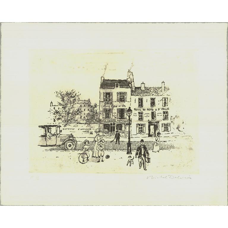 'Paris II' 1990- Etching- Hand Signed - Print by Michel Delacroix