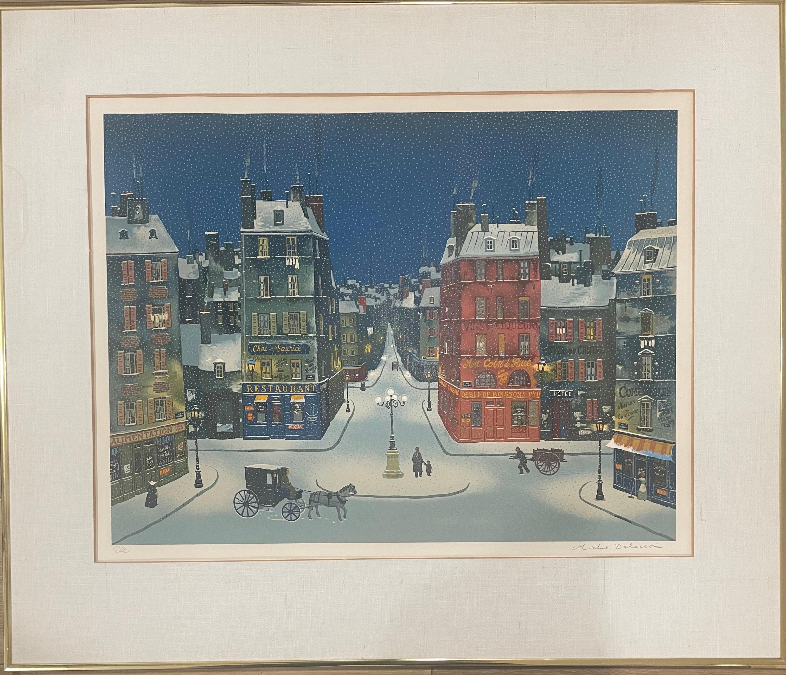 “Nuit En Decembre 2008” - Print by Michel Delacroix