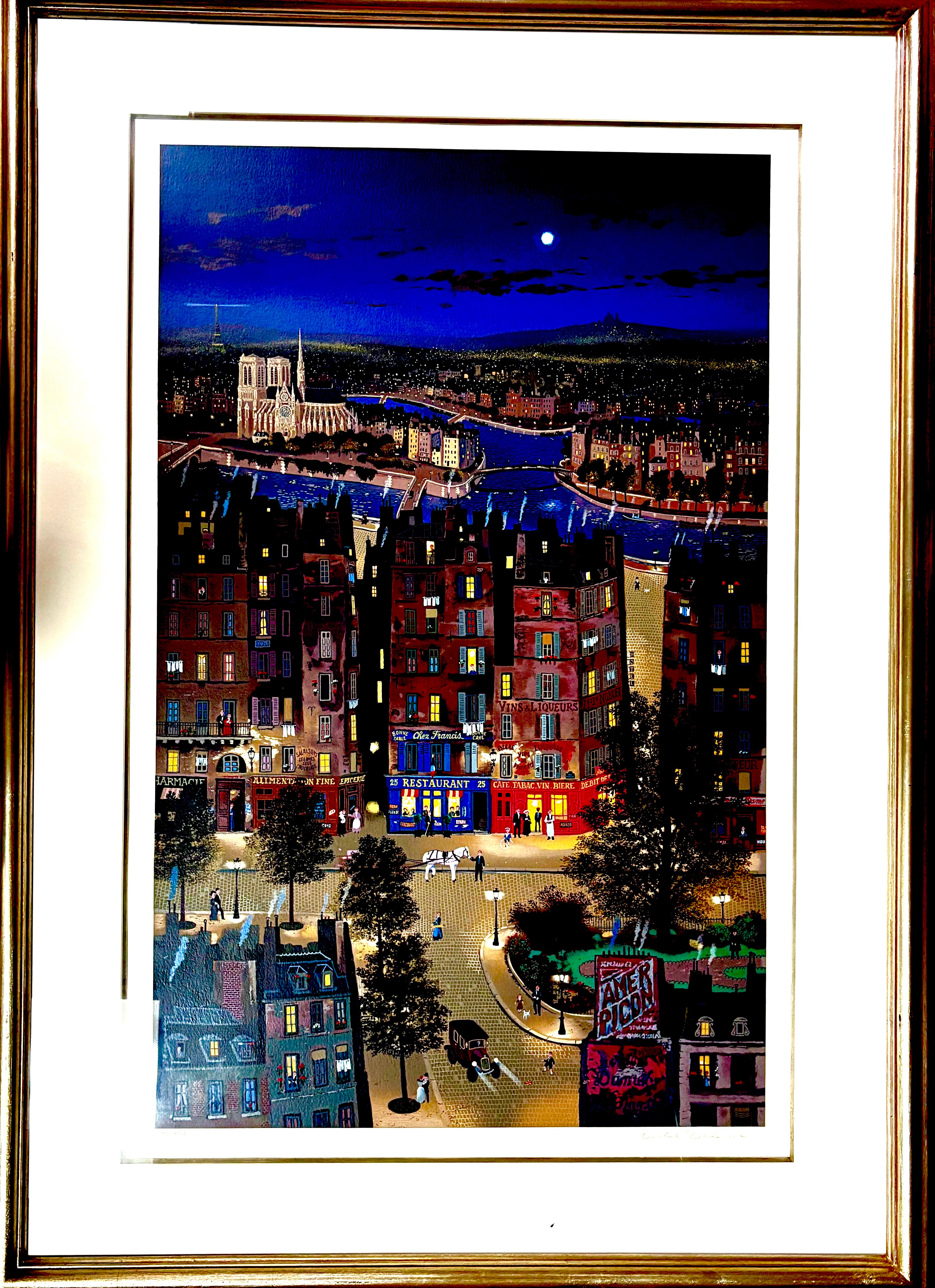 “Paris la Nuit" - Print by Michel Delacroix