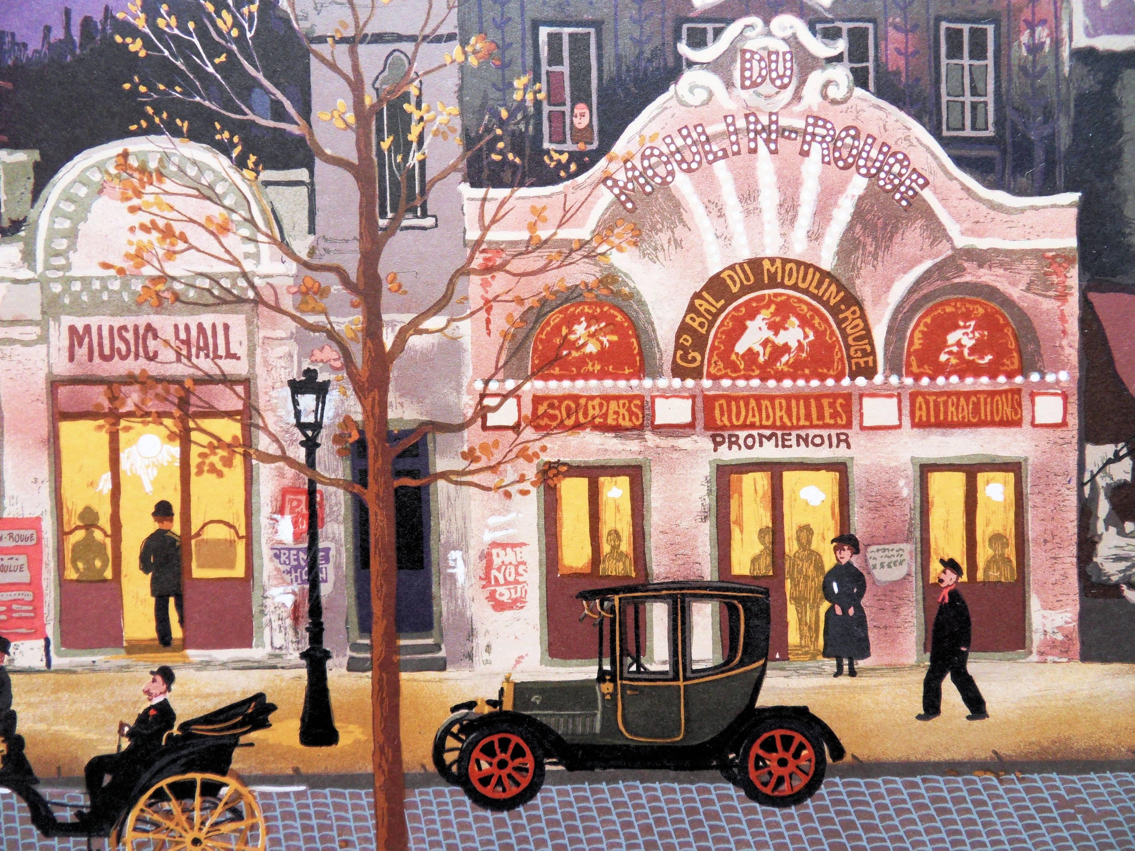 París : le Moulin Rouge - Cartel litografía en venta 1