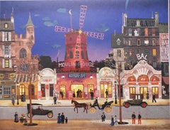Retro Paris : le Moulin Rouge - Original Lithograph Poster (Lublin Gallery)